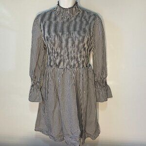OXL SZ L Black & white gingham check dress Cottage Modest Prairie Western 50s